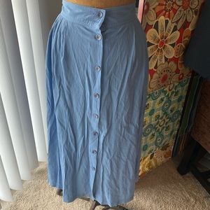 Light blue button down skirt